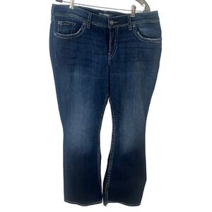 Silver Jeans Suki Surplus Western Glove Works Embroidered Pockets Size 18 x 32